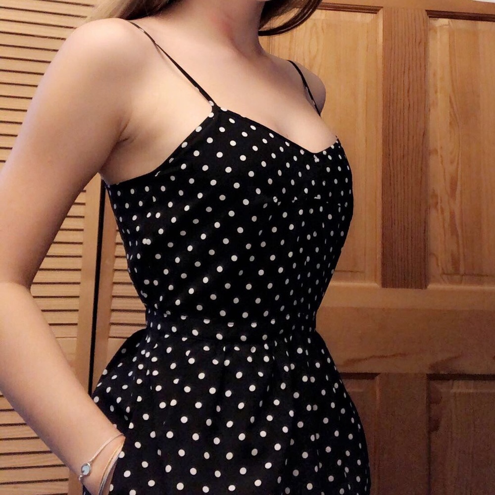 J. Crew Black and White polkadot dress